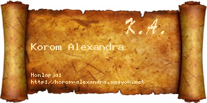 Korom Alexandra névjegykártya