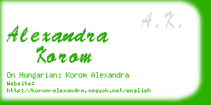 alexandra korom business card
